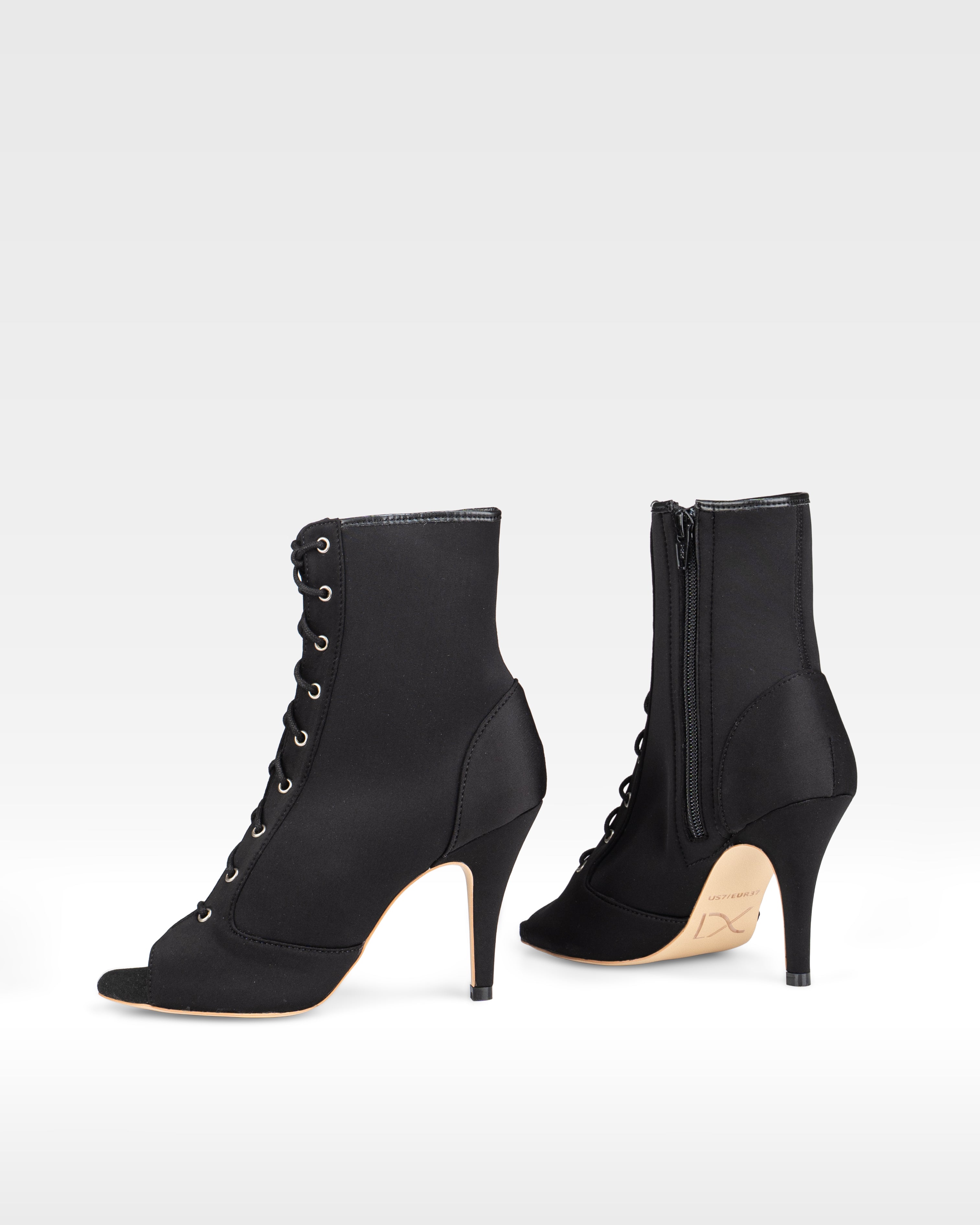 MIA Heels in Black Lycra - Wide-feet-friendly