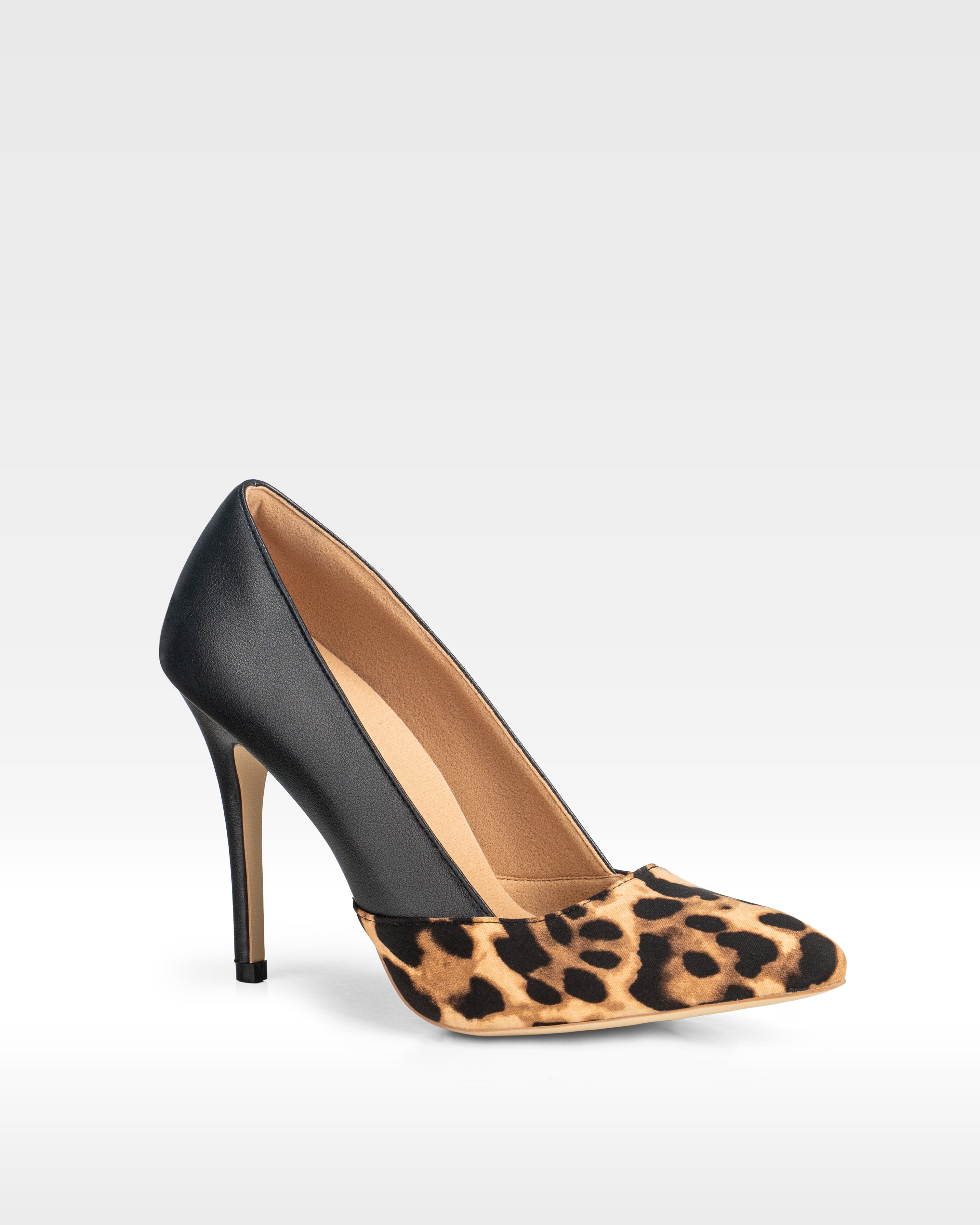 AMELIA Pump in Leopard and Black - Duo Tone