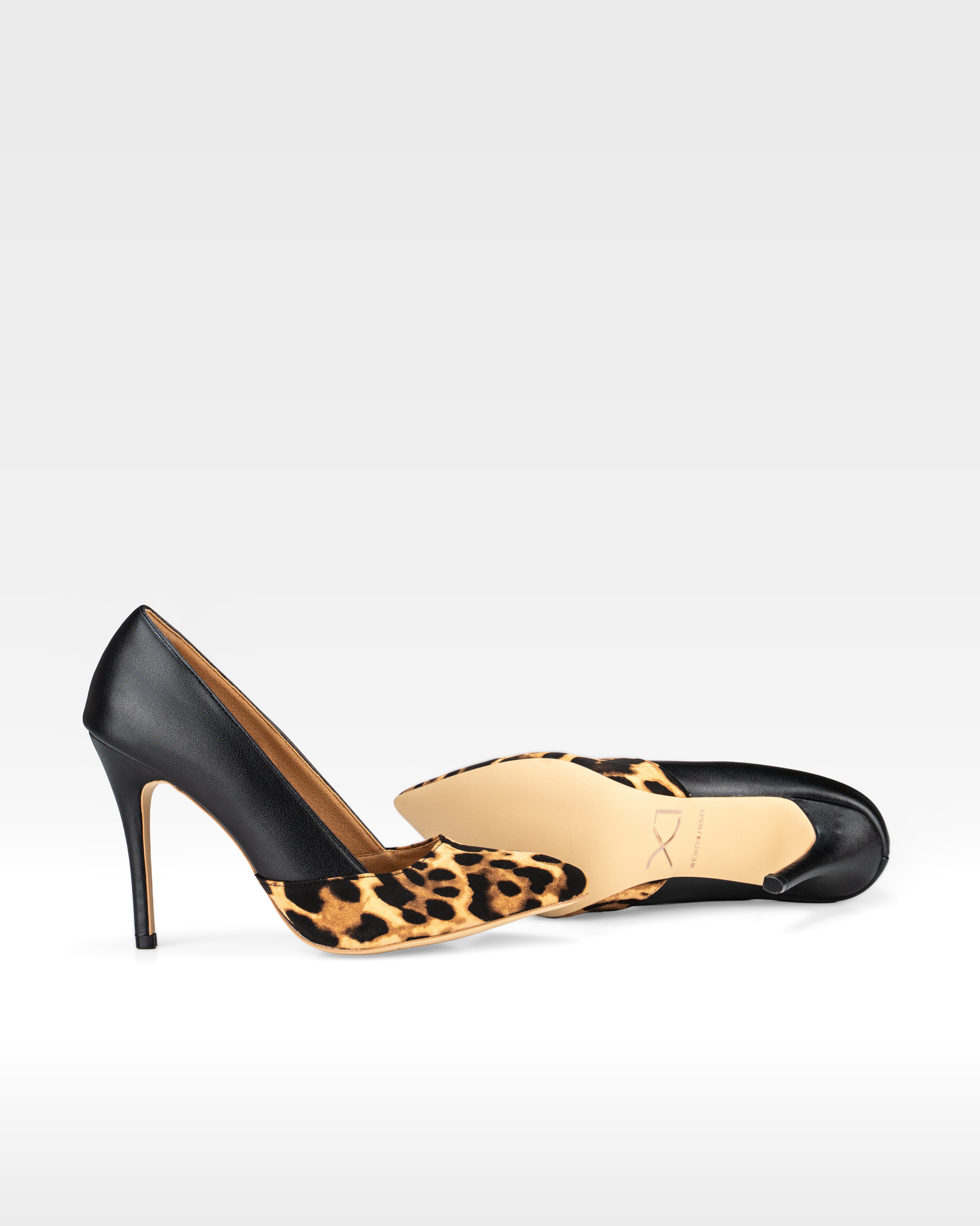 AMELIA Pump in Leopard and Black - Duo Tone