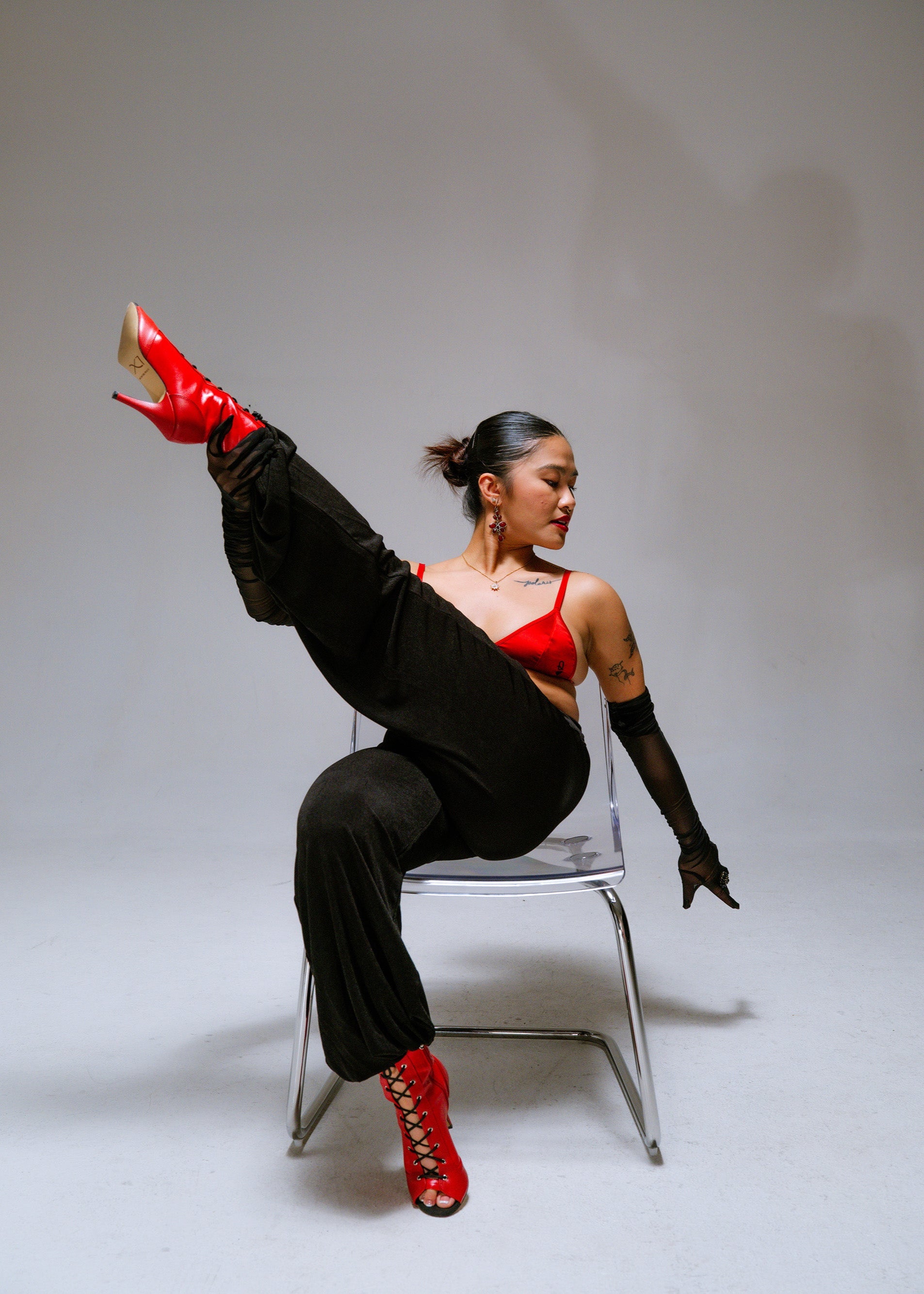 Lexe Heels dancing heels Red vegan stiletto hight heels boots