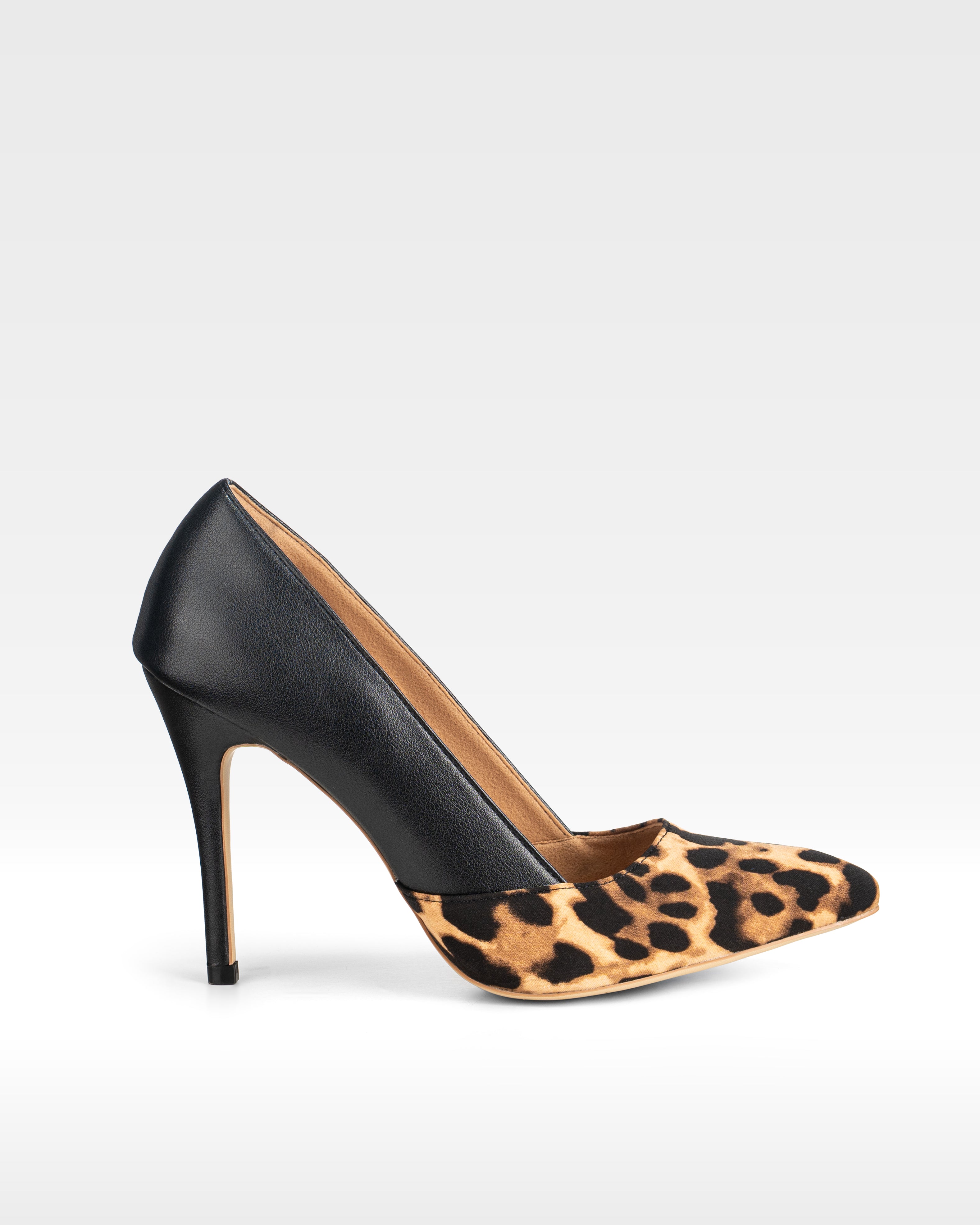 AMELIA Pump in Leopard and Black - Duo Tone