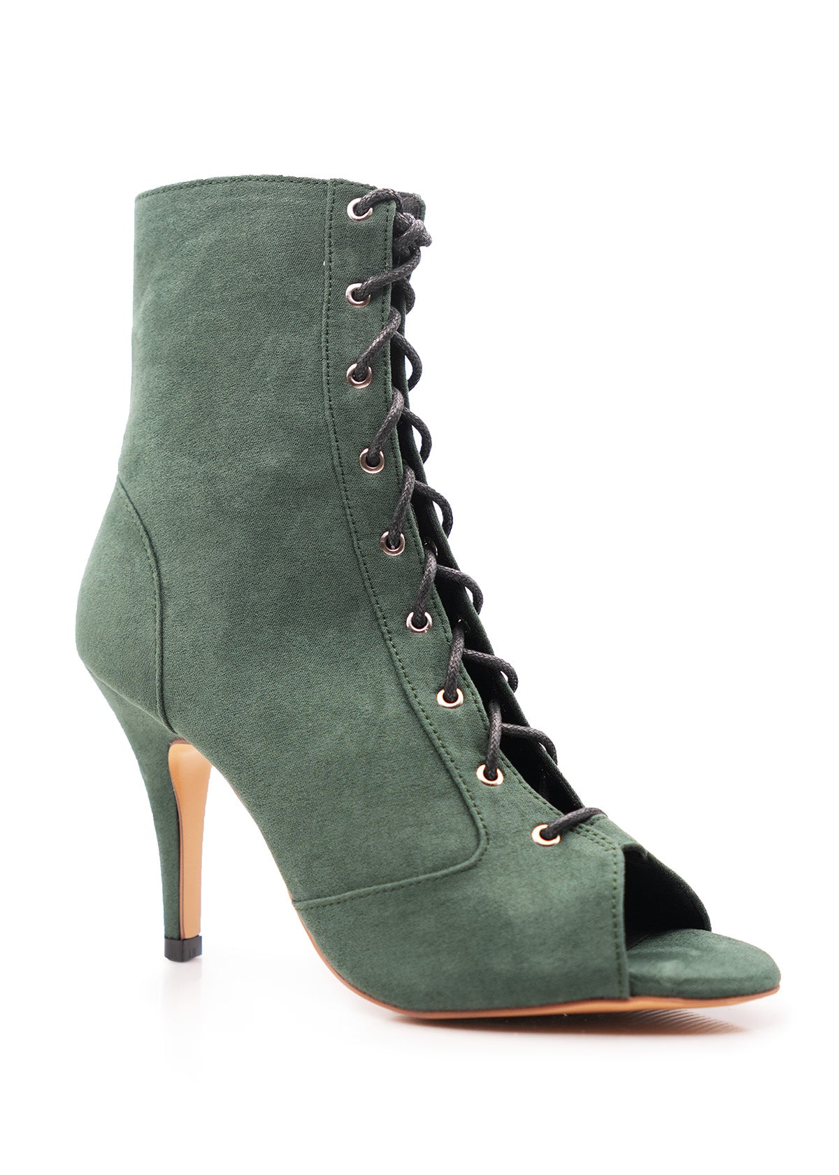 MIA Heels in Green Suede