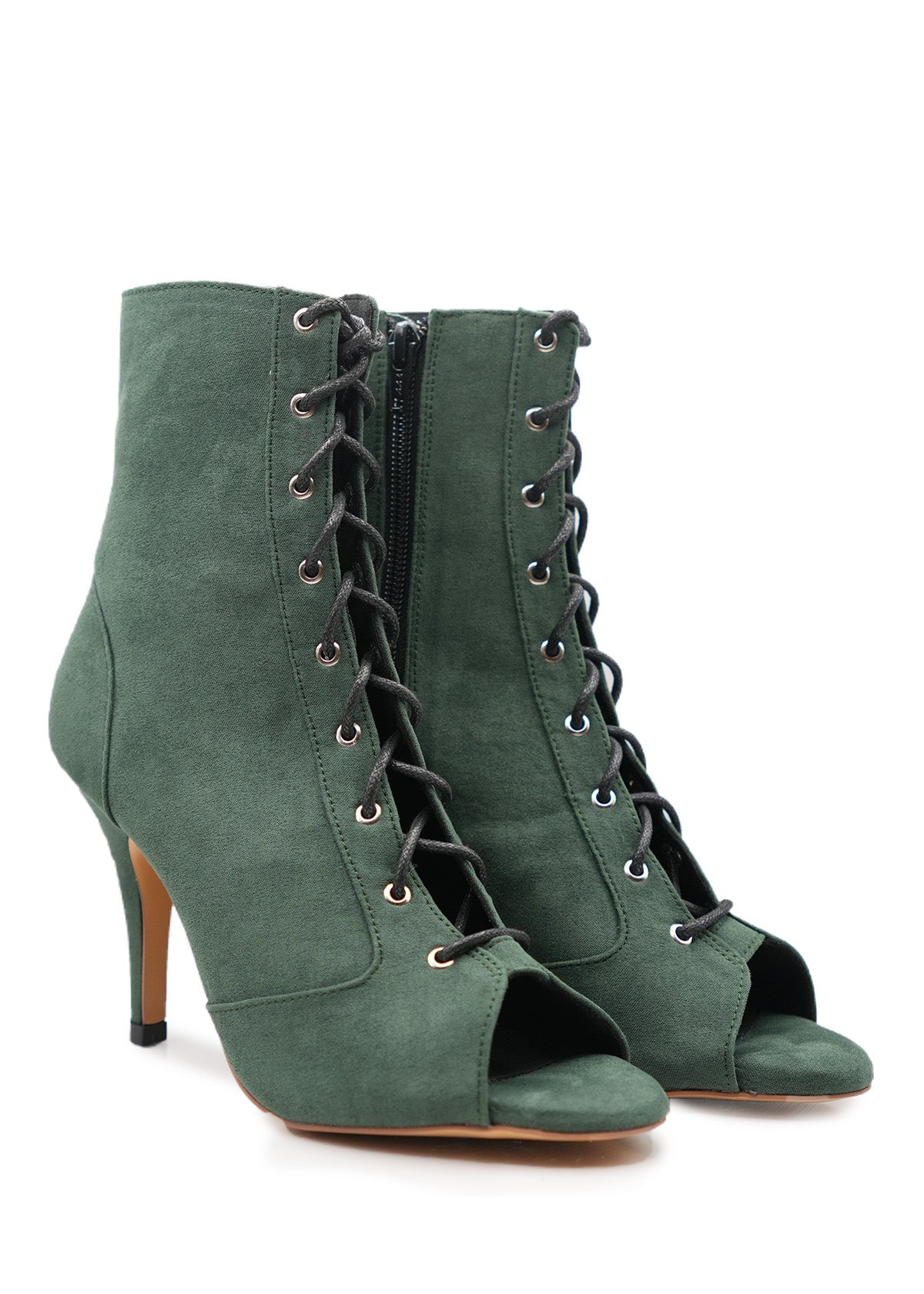 MIA Heels in Green Suede