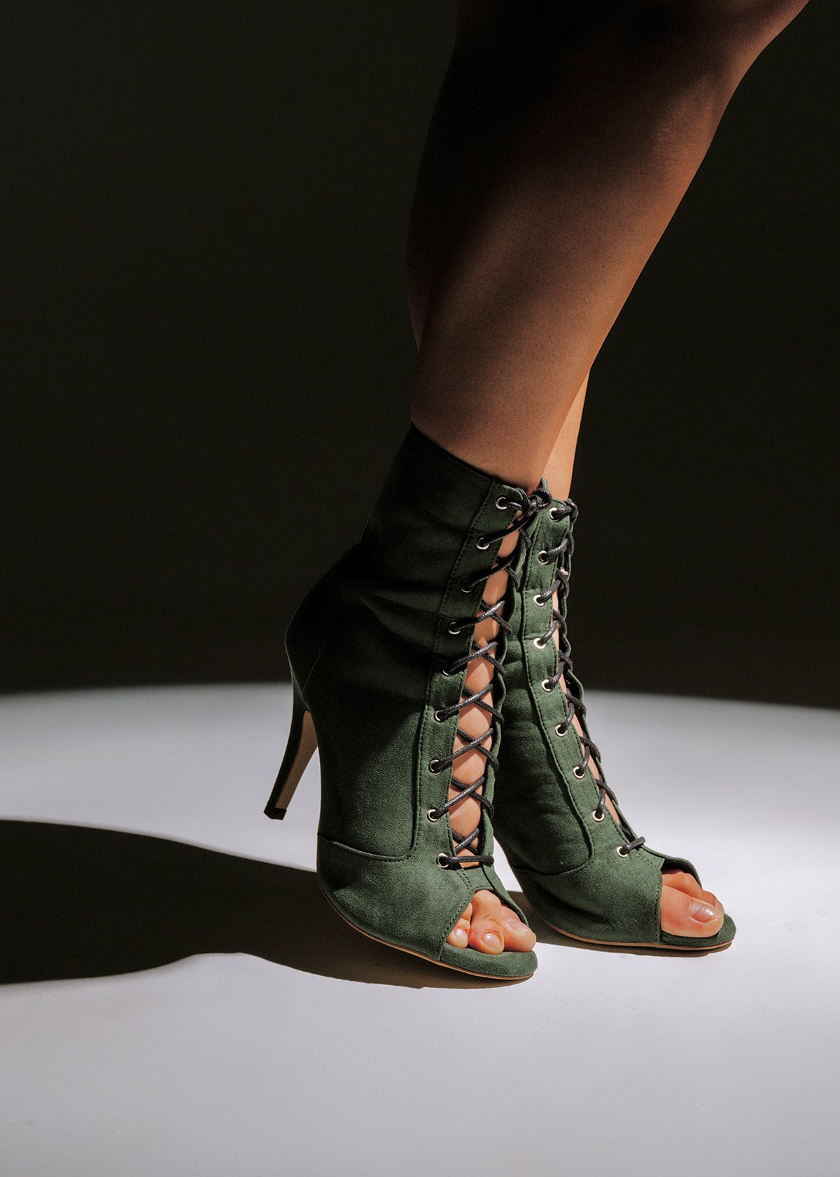 MIA Heels in Green Suede