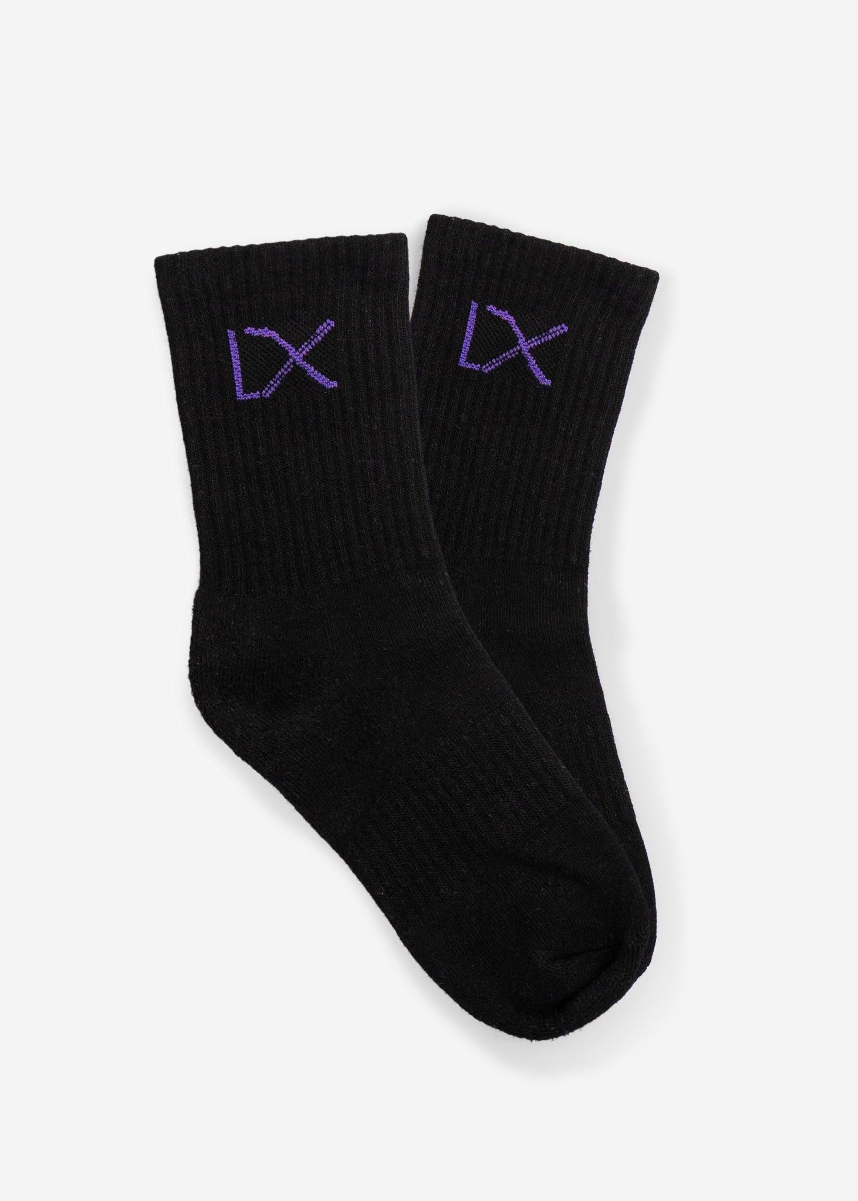 Black Thick High Ankle Crew Socks